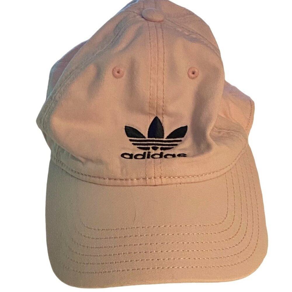 ADIDAS Women's Originals Relaxed Strapback Hat/Cap Clear Pink/Black  100% Cotton